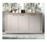 Buffet moderne 3 portes coloris chêne naturel YANIS