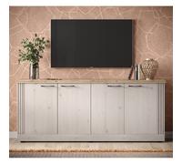 Buffet moderne 4 portes coloris chêne naturel 210cm YANIS