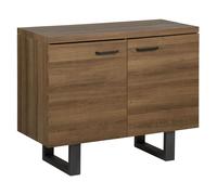 Buffet Moderne à 2 Portes en Bois Foncé Rangement avec Base en Métal Timber
