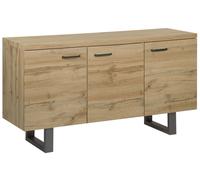 Buffet Moderne à 3 Portes en Bois Clair Rangement avec Base en Métal Timber