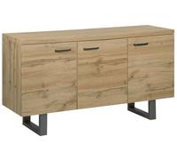Buffet Moderne à 3 Portes en Bois Clair Rangement avec Base en Métal Timber