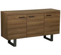 Buffet Moderne à 3 Portes en Bois Foncé Rangement avec Base en Métal Timber