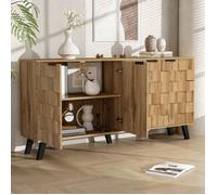 Buffet moderne à quatre portes, adapté aux salons, chambres à coucher et salles à manger, design minimaliste, avec finition bois