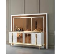 Buffet moderne avec miroir haut de gamme et touches dorées