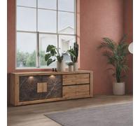 Buffet moderne bois et marbre avec LED 240cm RACHA