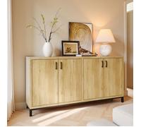 Buffet moderne - Buffet bas 4 portes - Buffet en bois - 160x35x80cm - Style industriel - Meuble de rangement