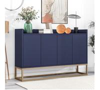 Buffet moderne - DREAMMESPACE - 120x30x80 cm - 4 portes - Minimaliste - Bleu marine