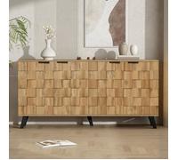 Buffet moderne - DREAMMESPACE - 4 portes - 160,5 x 35,5 x 78 cm - Bois - Design contemporain