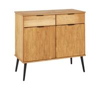 Buffet Moderne en Bois de Pin avec 2 Tiroirs et 2 Portes Bois Clair Timmins