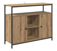 vidaXL Buffet Chêne Artisanal 100 x 35 x 80 cm Bois d'ingénierie, Salle à Manger, unité de Rangement rectangulaire, Meuble Moderne, Design Pratique, Cabinet Polyvalent