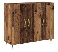 Buffet moderne en bois d'ingénierie - vidaXL - 90x34x80 cm - Marron - 3 portes à fil - Grand espace de rangement