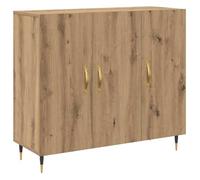 Buffet moderne en bois d'ingénierie - vidaXL - 90x34x80 cm - Marron - Bois multicouche - 3 portes à fil