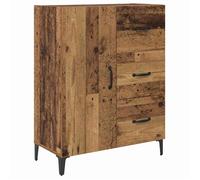 vidaXL Buffet en bois d'ingénierie – Bois ancien, 69,5×34×90 cm, 3 tiroirs, 1 porte affleurante