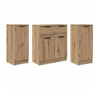 Buffet moderne en bois d'ingénierie - vidaXL - Chêne artisanal - 120x30x70 cm - Avec tiroir - 4 portes