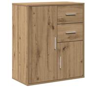 vidaXL Buffet moderne Chêne artisanal 60x31x70 cm, 2 tiroirs, 3 étagères