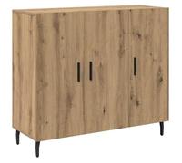 Buffet moderne en bois d'ingénierie - vidaXL - Chêne artisanal - 90x34x80 cm - 3 portes à charnières