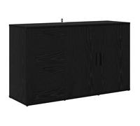 Buffet moderne en bois d'ingénierie - vidaXL - Chêne Noir - 100x33x59,5 cm - 2 tiroirs - 2 portes à charnières