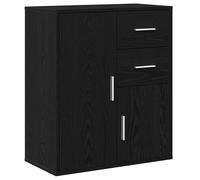 Buffet moderne en bois d'ingénierie - vidaXL - Chêne Noir - 60x31x70 cm - 2 tiroirs - 3 étagères