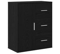 Buffet moderne en bois d'ingénierie - vidaXL - Chêne Noir - 60x31x70 cm - 3 tiroirs - 1 porte à charnières