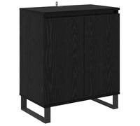 vidaXL - Buffet moderne Chêne noir - Bois d'ingénierie 60 x 35 x 70 cm, 2 portes, pieds en fer