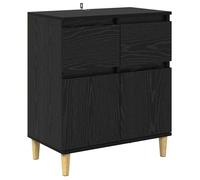 Buffet moderne en bois d'ingénierie - vidaXL - Chêne Noir - 60x35x70 cm - Avec tiroir - 2 portes - Poids maximal 60 kg