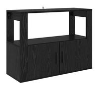 vidaXL Buffet moderne en bois d'ingénierie Chêne noir 80x30x60 cm 2 portes, étagères intégrées