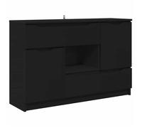Buffet moderne en bois d'ingénierie - vidaXL - Noir - 100x30x65,6 cm - Avec tiroir - 2 portes