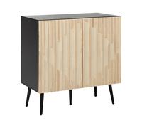 Buffet Moderne Rangement Pieds en Fer Cadre MDF Porte en Bois Clair Dalcross