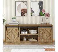 Buffet - MODERNLUXE - 150x40x60cm - Style industriel - Marron - Portes coulissantes - Étagères réglables