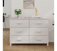 Buffet MOLDE Blanc 113x40x80 cm Bois massif de pin Blanc G