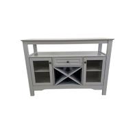 Buffet Multifonction MDF Laqué Beaucoup de Rangement Salon Salle à Manger Bureau Moderne Élégant 116x40x82cm Gris