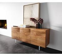 Buffet New Live-Edge 145 cm acacia naturel 3 portes pied acrylique