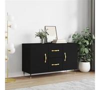 Buffet noir 100x36x60 cm bois d ingénierie noir G