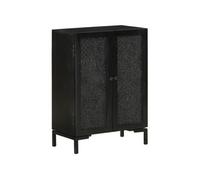 vidaXL Buffet noir 55x30x77 cm bois massif de manguier et fer