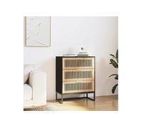 vidaXL Buffet noir 60x30x75 cm bois d'ingénierie352113 Noir G