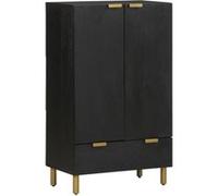 Buffet noir 60x33x100 cm bois d ingénierie G