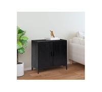 vidaXL Buffet Noir 75x35x70 cm Bois de pin massif recyclé