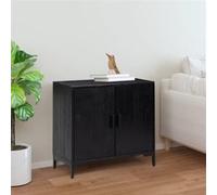 vidaXL Buffet Noir 75x35x70 cm Bois de pin massif recyclé