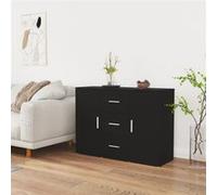 823343 vidaXL Buffet Noir 91x29,5x65 cm Bois d'ingénierie