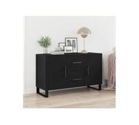 vidaXL Buffet Chêne Noir 100x36x60 cm – Bois d'ingénierie, minimaliste, tiroirs et portes spacieux