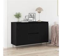 vidaXL Buffet Chêne Noir 101,5 x 35 x 70 cm Bois d'ingénierie, Buffet de Salle à Manger Chic, rectangulaire, Meuble de Rangement Moderne, en Bois, Design Pratique et Polyvalent