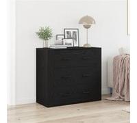 Buffet vidaXL Noir Chêne 33x80x70 cm Bois reconstitué