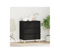 Buffet Noir Chêne 60x35x70 cm Bois d ingénierie