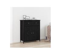 vidaXL Buffet Noir Chêne – 70×30×80 cm – Bois reconstitué et acier