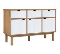 Buffet OTTA Marron et blanc 114x43x73,5 cm Bois massif pin