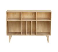 Buffet ouvert meuble de rangement bouteilles ou vinyles en bois manguier massif L120 cm ISIDRO