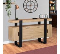 IDMarket - Buffet 140 cm Phoenix 4 Portes Bois et Noir