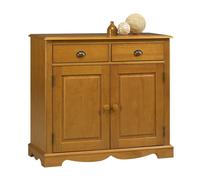 Buffet Pin Miel 2 Portes 2 Tiroirs 2 Niches Style Anglais L 101 H 90 P 42 cm - L 101 x l 42 x H 90 cm