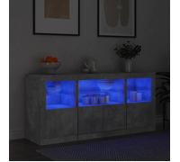 Buffet/Placard/Commode - 1 PC - pour Salon/Cuisine - avec lumières LED gris béton 142,5x37x67 cm - A5856