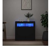 Buffet/Placard/Commode - 1 PC - pour Salon/Cuisine - avec lumières LED noir 80x35x75 cm - A6425